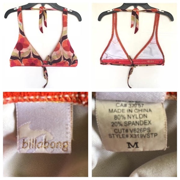 BILLABONG 2 PIECE SWIM SUIT BATHING SUIT Sz M - Picture 7 of 8